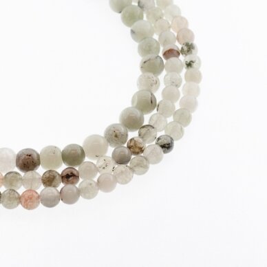 Chinese White Jade (Quartz), Natural, Dyed, Round Bead, #35 Greyish Green, 37-39 cm/strand, 6, 8, 10, 12 mm