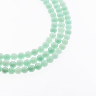 Chinese White Jade (Quartz), Natural, Dyed, Round Bead, #55 Amazonite Green, 37-39 cm/strand, 6 mm