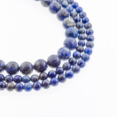 Lapis Lazuli, Natural, B Grade, Round Bead, Blue, 37-39 cm/strand, 4, 6, 10, 14 mm