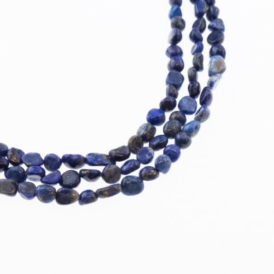 Lapis Lazuli, Natural, B Grade, Pebble Bead, Blue, 37-39 cm/strand, about 4x5-5x8, 5x6-7x10, 6x8-8x10, 6x8-8x12 mm