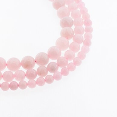 Madagascar Rose Quartz, Natural, AB Grade, Round Bead, 37-39 cm/strand, 4, 6, 8, 10, 12 mm