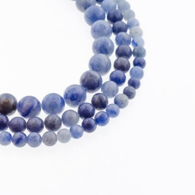 Blue Aventurine, Natural, B Grade, Round Bead, 37-39 cm/strand, 4, 6, 8, 10, 12 mm