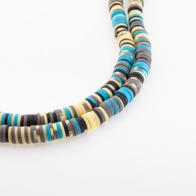 Polymer Clay, Heishi Rondelle Bead, #B14, about 38-40 cm/strand, 4x1, 6x1, 8x1 mm