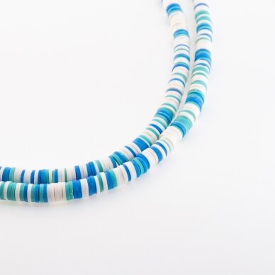 Polymer Clay, Heishi Rondelle Bead, #B22, about 38-40 cm/strand, 4x1, 6x1, 8x1 mm