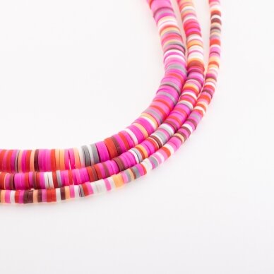 Polymer Clay, Heishi Rondelle Bead, #B23, about 38-40 cm/strand, 4x1, 6x1, 8x1 mm