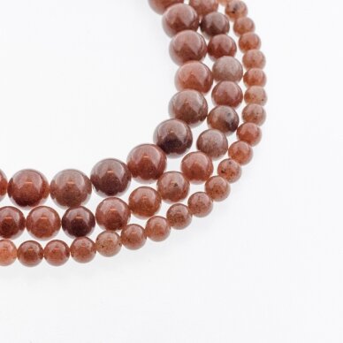 Purple Aventurine, Natural, B Grade, Round Bead, Brownish Purple, 37-39 cm/strand, 4, 6, 8, 10, 12 mm