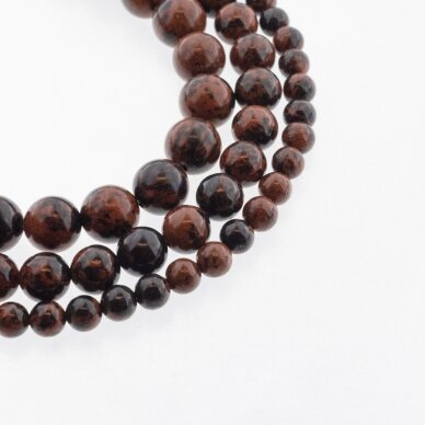 Mahogany Obsidian, Natural, AB Grade, Round Bead, 37-39 cm/strand, 4, 6, 8, 10, 12 mm