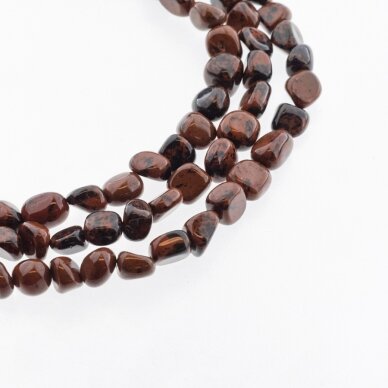 Mahogany Obsidian, Natural, AB Grade, Nugget Bead, 37-39 cm/strand, about 6x8-8x10 mm