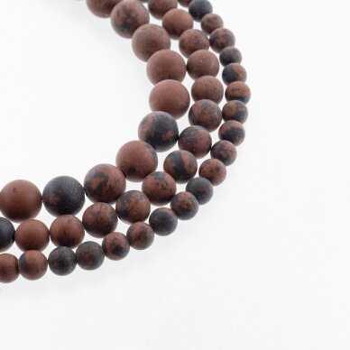 Mahogany Obsidian, Natural, AB Grade, Matte Round Bead, 37-39 cm/strand, 4, 6, 8, 10, 12 mm