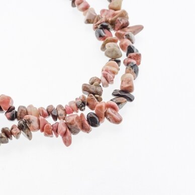 Rhodonite, Natural, B Grade, Chip Bead, Pink-Black, 80-83 cm/strand, about 5-8 mm