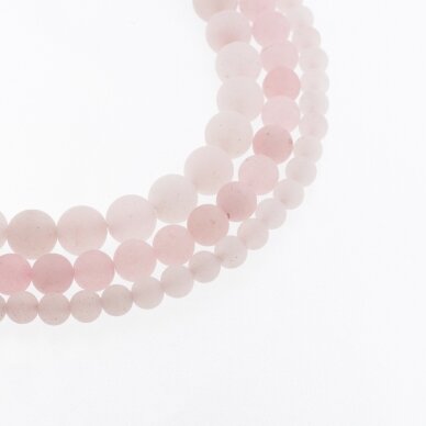 Rose Quartz, Natural, C Grade, Dyed, Matte Round Bead, 37-39 cm/strand, 4, 6, 8, 10, 12, 14, 16, 18 mm