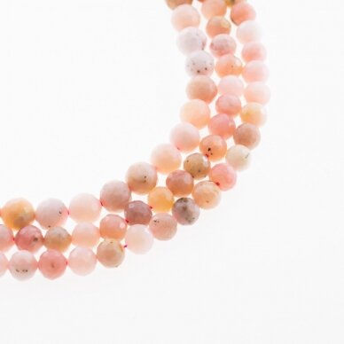 Pink Opal, Natural, B Grade, Faceted Round Bead, 37-39 cm/strand, 5, 6, 10 mm