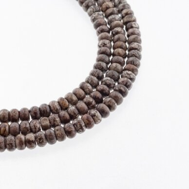 Brown Snowflake Obsidian, Natural, Abacus Rondelle Bead, 37-39 cm/strand, 6x4 mm