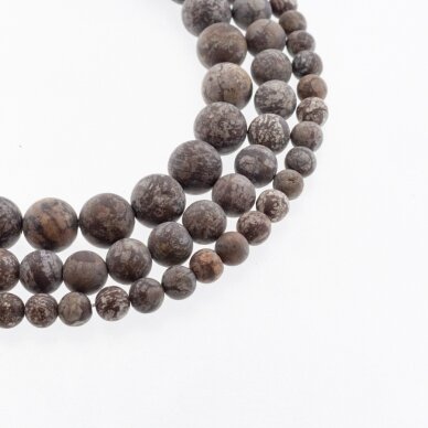 Brown Snowflake Obsidian, Natural, Matte Round Bead, 37-39 cm/strand, 4, 6, 8, 10, 12 mm