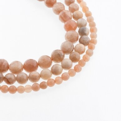 Sunstone, Natural, B Grade, Faceted Round Bead, Burnt-caramel , 37-39 cm/strand, 4, 6, 8, 10, 12 mm