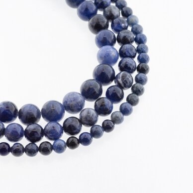 Sodalite, Natural, AB Grade, Round Bead, Dark Blue, 37-39 cm/strand, 4, 6, 8, 10, 12 mm