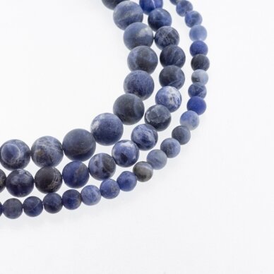 Sodalite, Natural, AB Grade, Matte Round Bead, Dark Blue, 37-39 cm/strand, 4, 6, 8, 10, 12 mm