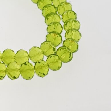 Glass Crystal, Faceted Abacus Rondelle Bead, #026 transparent light moss, 2x1, 3x2, 4x3, 6x4, 8x6, 10x8, 11x9 mm