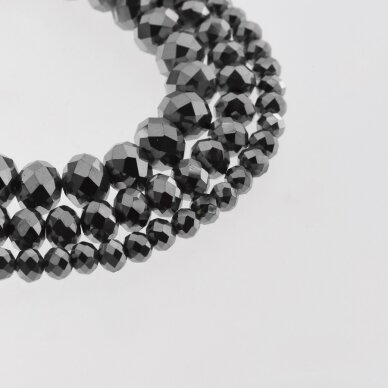 Glass Crystal, Faceted Abacus Rondelle Bead, #046 gray, 2x1, 3x2, 4x3, 6x4, 8x6, 10x8, 11x9 mm