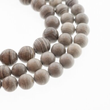 Striped Feldspar, Natural, Round Bead, Grey, 37-39 cm/strand, 8, 10 mm