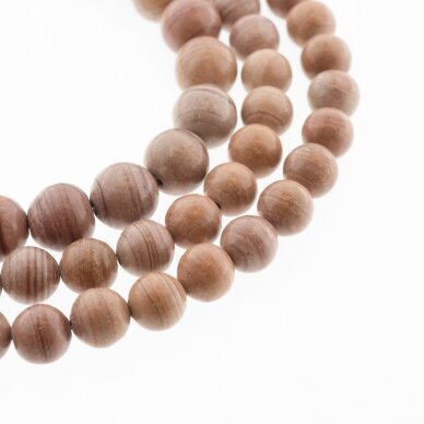 Striped Feldspar, Natural, Round Bead, Light Brown, 37-39 cm/strand, 8, 10 mm