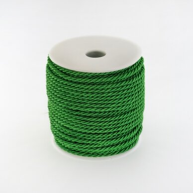 Twisted cord, #065 grass green, about 50-meter/spool, 4 mm