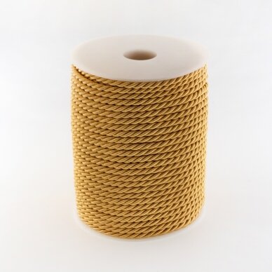 Twisted cord, #067 yellow sand, about 50-meter/spool, 4 mm