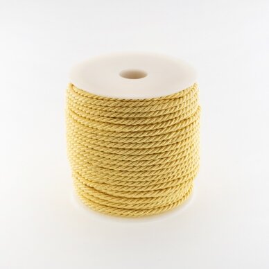 Twisted cord, #122 extra light yellow, about 50-meter/spool, 4 mm