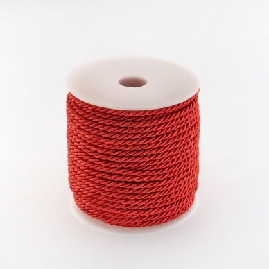 Twisted cord, #124 red, about 25-meter/spool, 6 mm