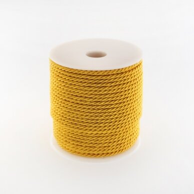 Twisted cord, #136 yellow gold, about 50-meter/spool, 4 mm