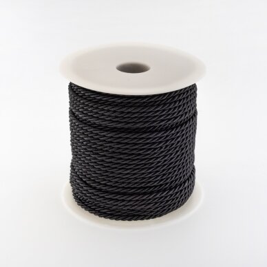 Twisted cord, #137 black, about 20-meter/spool, 10 mm