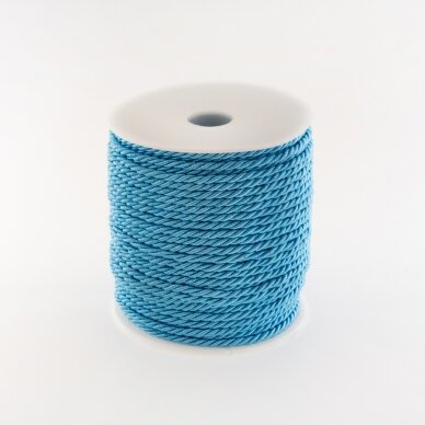 Twisted cord, #138 deep sky blue, about 50-meter/spool, 4 mm