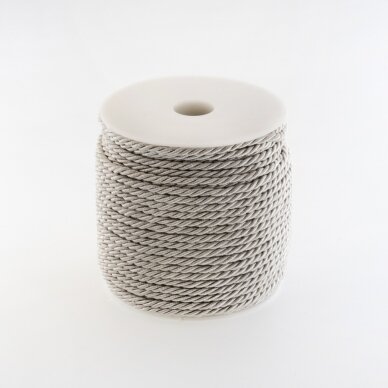 Twisted cord, #152 grey smoke, about 25-meter/spool, 6 mm