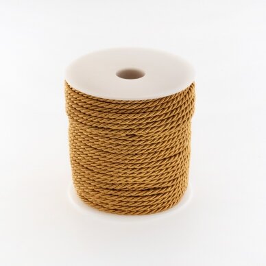 Twisted cord, #163 light brown, about 50-meter/spool, 5 mm