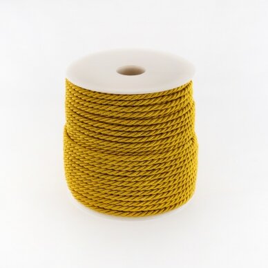 Twisted cord, #164 mustard yellow, about 50-meter/spool, 5 mm