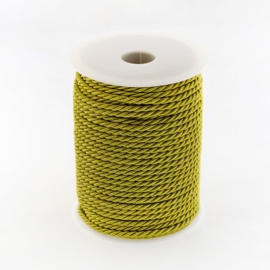 Twisted cord, #172 light moss green, about 50-meter/spool, 5 mm