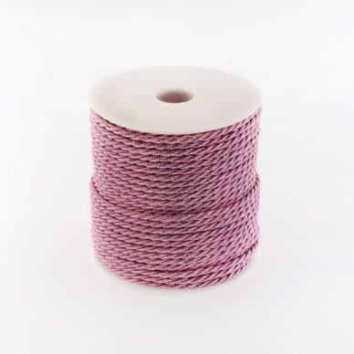 Twisted cord, #185 metallic smoky lavender, about 50-meter/spool, 3 mm