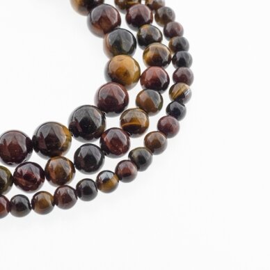 Mixed Tigereye, Natural, B Grade, Round Bead, 37-39 cm/strand, 4, 6, 8, 10, 12 mm