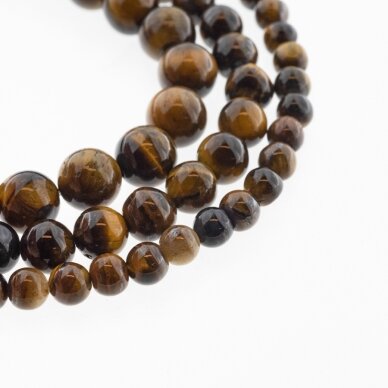 Tigereye, Natural, AB Grade, Round Bead, Brown, 37-39 cm/strand, 4, 6, 8, 10, 12, 14, 16, 18 mm