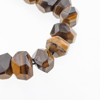 Tigereye, Natural, AB Grade, Faceted Nugget Bead, Brown, 37-39 cm/strand, about 16x12x12-20x14x13 mm