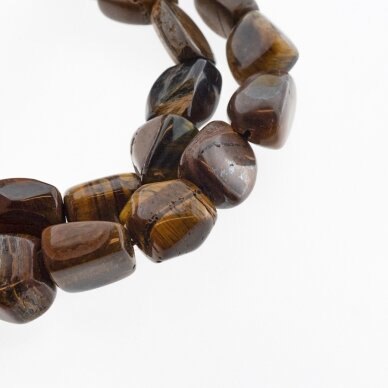 Tigereye, Natural, AB Grade, Nugget Bead, Brown, 37-39 cm/strand, about 10x12-12x16, 12x18-16x24 mm