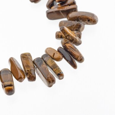 Tigereye, Natural, AB Grade, Hawaiian Chip Bead, Brown, 37-39 cm/strand, about 4x13-7x22 mm