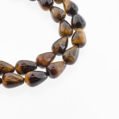 Tigereye, Natural, AB Grade, Teardrop Bead, Brown, 37-39 cm/strand, 10x14 mm