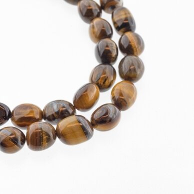 Tigereye, Natural, AB Grade, Pebble Bead, Brown, 37-39 cm/strand, about 6x8-8x10 mm