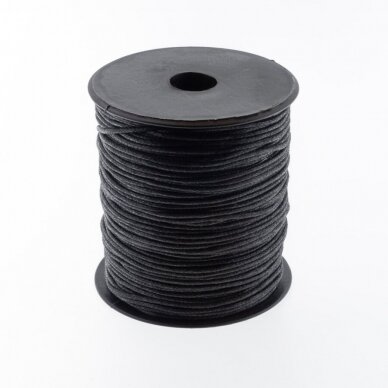 Waxed cotton cord, #332 black, about 100-meter/spool, 1.5 mm