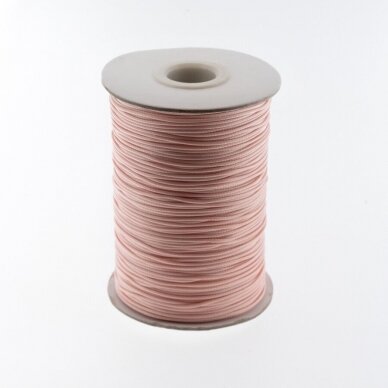 Waxed polyester cord, #08 extra light pink, about 180-meter/spool, 0.5 mm