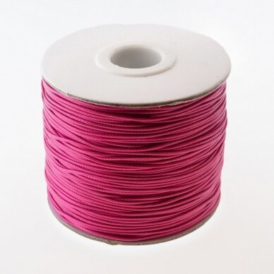 Waxed polyester cord, #09 dark pink, about 180-meter/spool, 0.5 mm