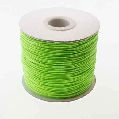 Waxed polyester cord, #11 yellow green, about 180-meter/spool, 0.5 mm