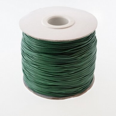 Waxed polyester cord, #13 green, about 180-meter/spool, 0.5 mm