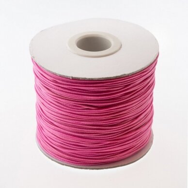 Waxed polyester cord, #18 pink, about 180-meter/spool, 1.0 mm